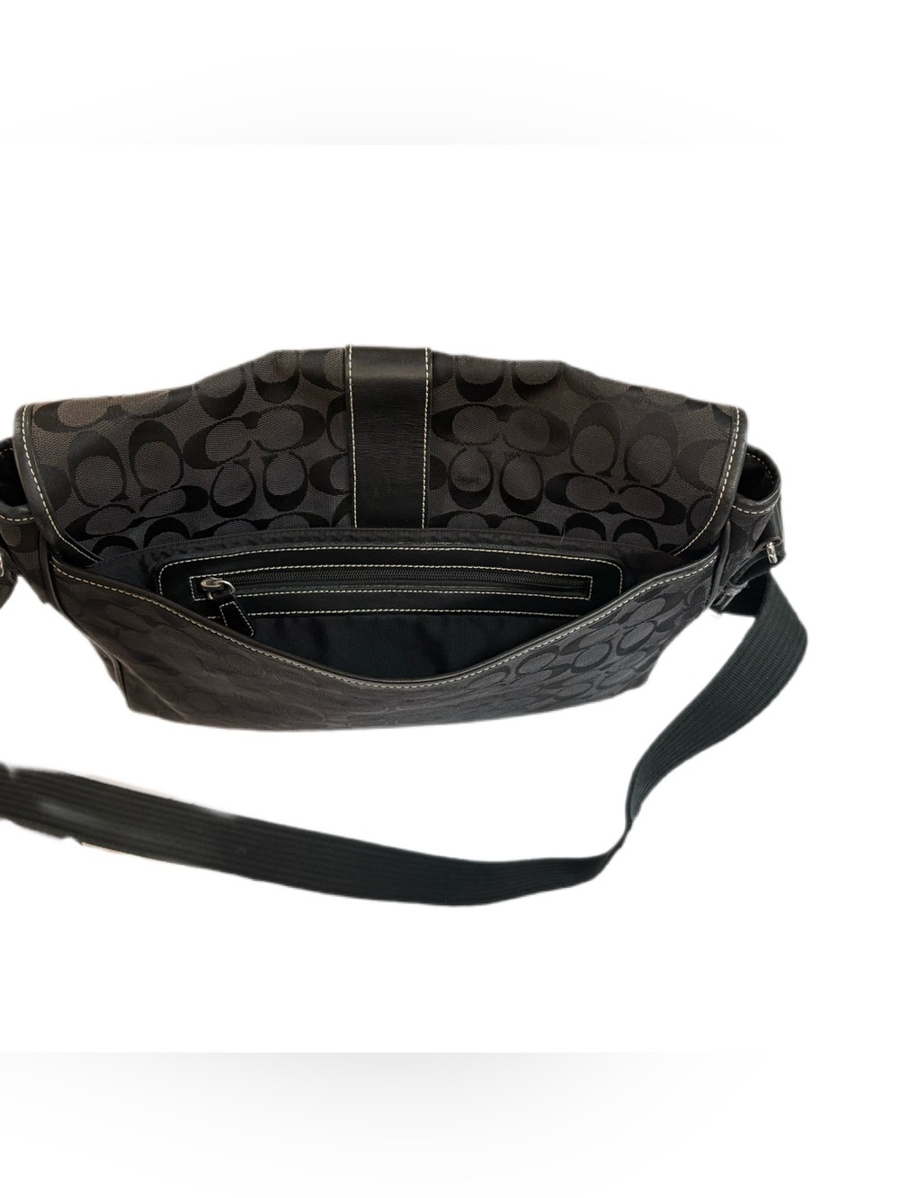 Coach 2001 Transatlantic Black Field Messenger Bag C1R-5229 - Picture 11 of 15